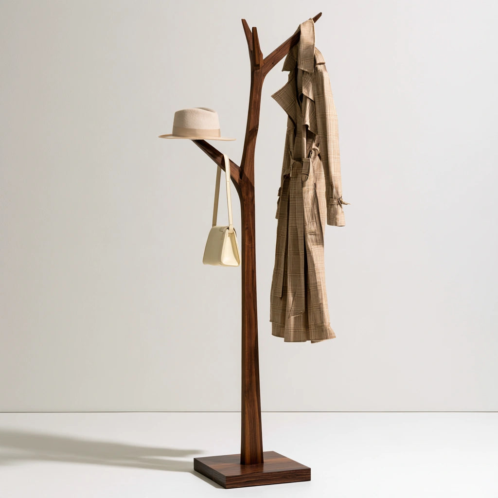 Porte-manteaux en bois, coloris blanc