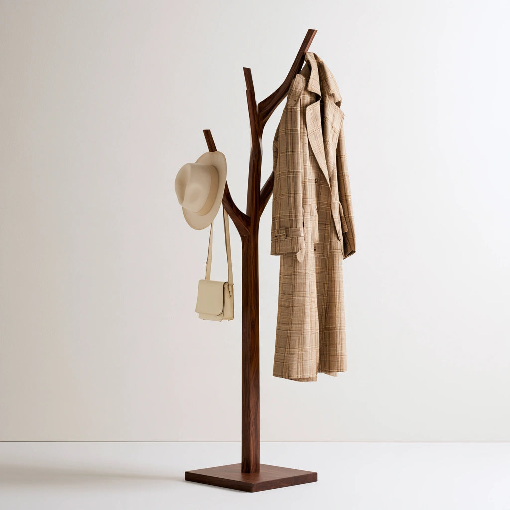 Porte-manteaux en bois, coloris blanc
