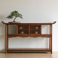 Meuble de rangement en bois, coloris brun naturel