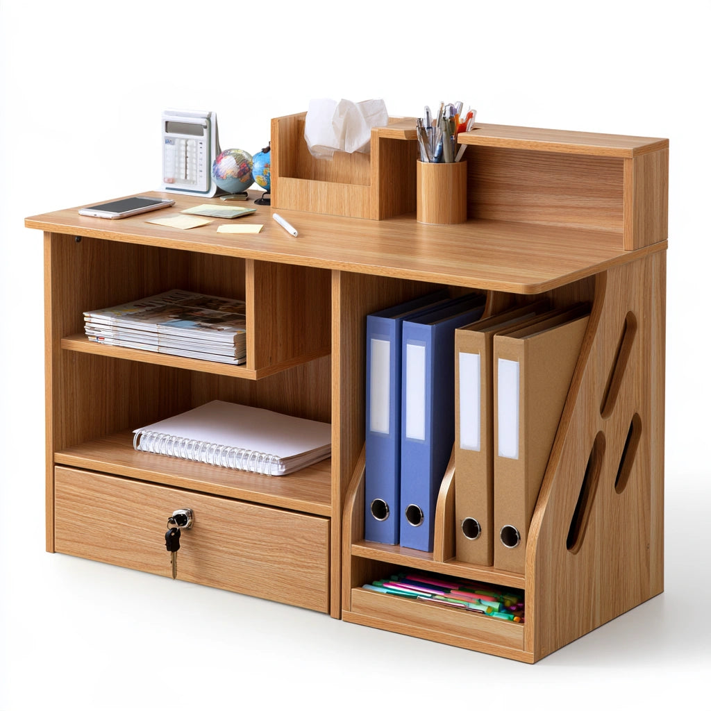 Meuble de rangement étroit en bois, coloris brun naturel