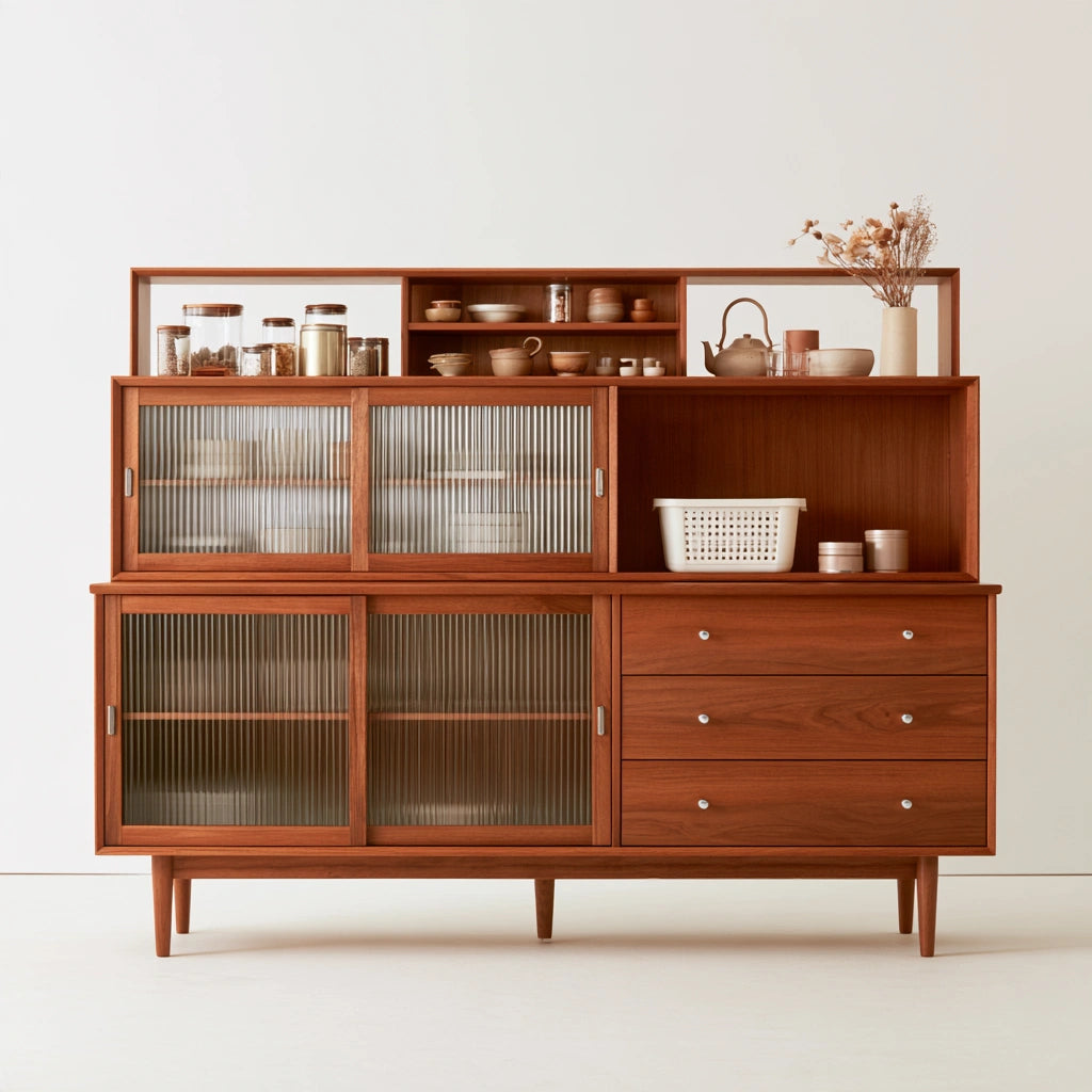 Buffet de rangement en bois, coloris brun moyen