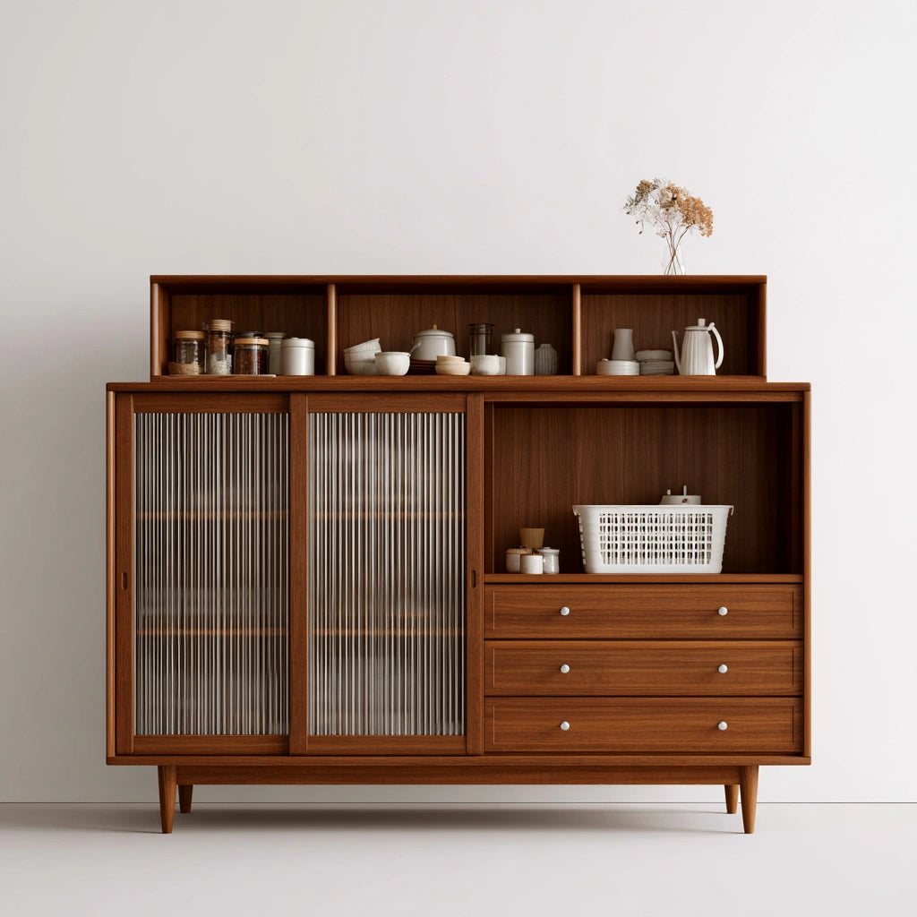 Buffet de rangement en bois, coloris brun moyen