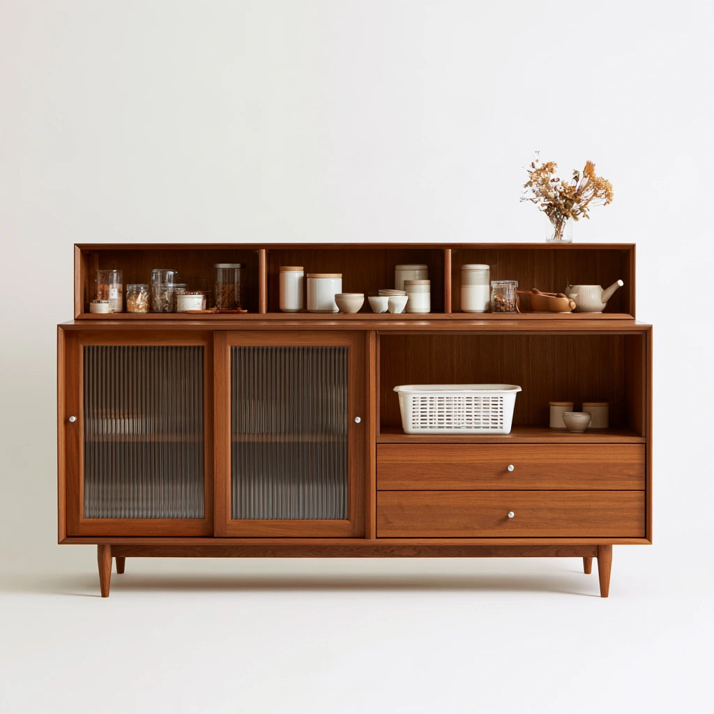 Buffet de rangement en bois, coloris brun moyen