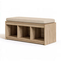 Banc avec rangement en bois, coloris beige