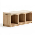 Banc avec rangement en bois, coloris beige